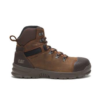 Men's Caterpillar Accomplice X Waterproof Steel Toe Safety Boots Coffee | SG2436ZG