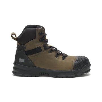 Men's Caterpillar Accomplice X Waterproof Steel Toe Waterproof Boots Olive | SG2509NB