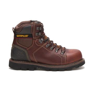 Men's Caterpillar Alaska 2.0 Steel Toe Work Boots Brown | SG2571GL