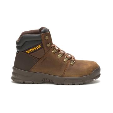 Men's Caterpillar Charge Waterproof Alloy Toe Safety Boots Coffee | SG2433VD