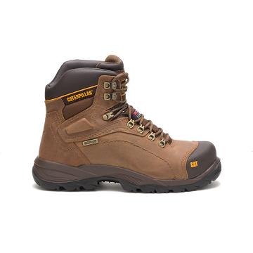 Men's Caterpillar Diagnostic Hi Waterproof Thinsulate™ Steel Toe Work Boots Brown | SG2551OR