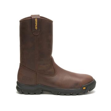 Men's Caterpillar Drawbar Steel Toe Safety Boots Coffee | SG2348RW