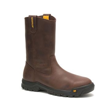Men's Caterpillar Drawbar Steel Toe Work Boots Brown | SG2451TV