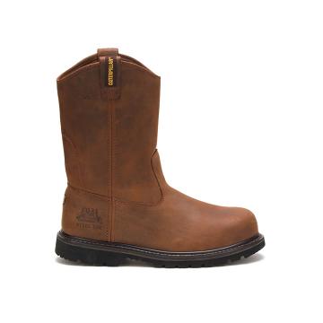 Men's Caterpillar Edgework Steel Toe Work Boots Brown | SG2439JJ