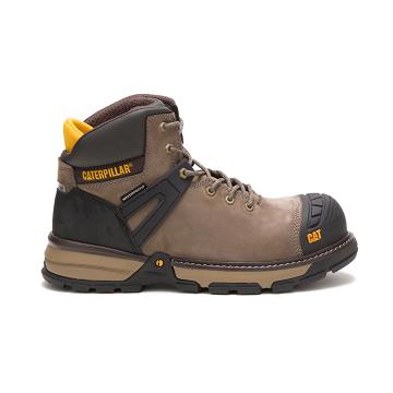Men's Caterpillar Excavator Superlite Waterproof Carbon Composite Toe Waterproof Boots Taupe | SG2494FM