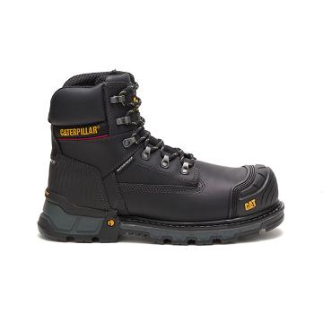 Men's Caterpillar Excavator XL 6" Waterproof Composite Toe Safety Boots Black | SG2393AP