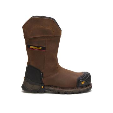 Men's Caterpillar Excavator XL Waterproof Composite Toe Safety Boots Coffee | SG2375EX