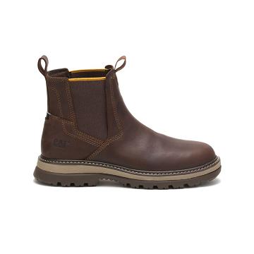 Men's Caterpillar Fairbanks Chelsea Work Boots Coffee | SG2591XF