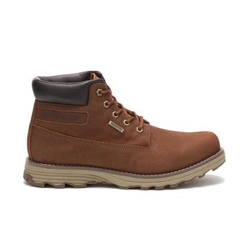 Men's Caterpillar Founder Waterproof Thinsulate™ Work Boots Coffee | SG2526IS