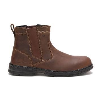 Men's Caterpillar Inherit Steel Toe Safety Boots Brown | SG2374RW