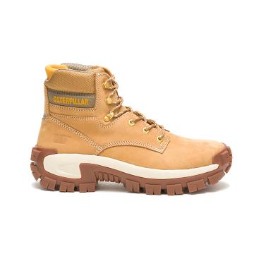 Men's Caterpillar Invader Hi Steel Toe Work Boots Brown | SG2598FM