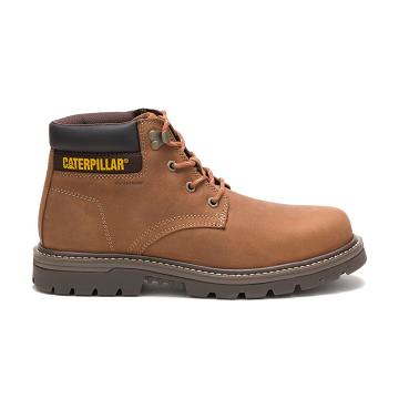 Men's Caterpillar Outbase Waterproof Steel Toe Work Boots Brown | SG2580YU