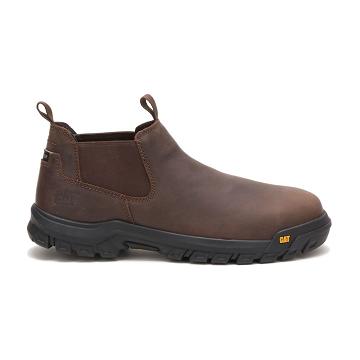 Men's Caterpillar Outline Steel Toe Walking Shoes Brown | SG2715DN
