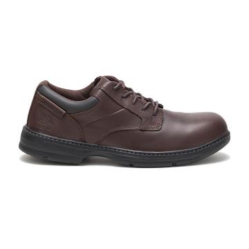 Men's Caterpillar Oversee Steel Toe Work Shoes Coffee | SG2731VD