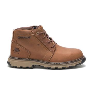 Men's Caterpillar Parker Steel Toe Work Boots Brown | SG2560MA