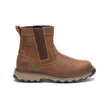 Men's Caterpillar Pelton Steel Toe Work Boots Brown | SG2542KI