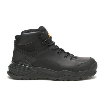 Men's Caterpillar Provoke Mid Waterproof Alloy Toe Work Boots Black | SG2614BC