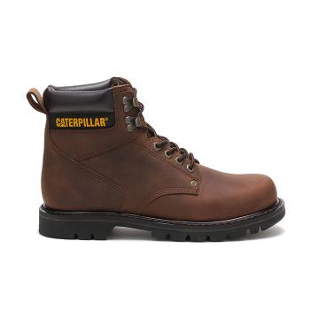 Men's Caterpillar Second Shift Safety Boots Coffee | SG2370IS