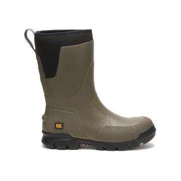 Men's Caterpillar Stormers 11" Steel Toe Work Boots Olive | SG2452RW