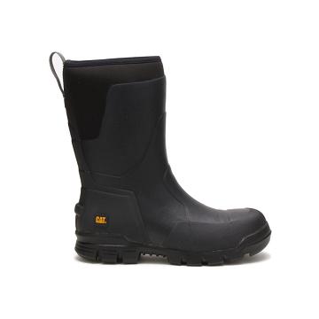 Men's Caterpillar Stormers 11" Steel Toe Work Boots Black | SG2453EX