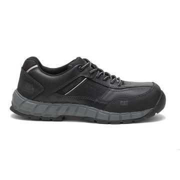 Men's Caterpillar Streamline Leather Composite Toe Walking Shoes Black | SG2709QZ