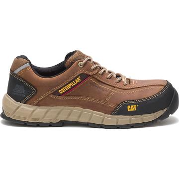 Men's Caterpillar Streamline Leather Composite Toe Walking Shoes Brown | SG2710MA