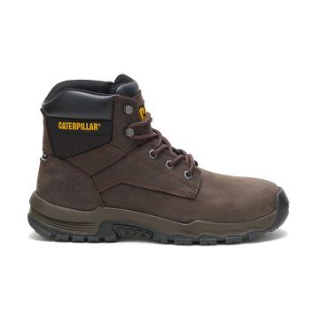 Men's Caterpillar Upholder Waterproof Steel Toe Safety Boots Coffee | SG2434CE