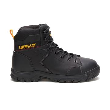 Men's Caterpillar Wellspring Waterproof Metatarsal Guard Steel Toe Work Boots Black | SG2576PQ
