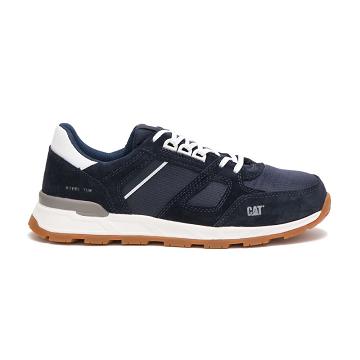 Men's Caterpillar Woodward Steel Toe Walking Shoes Blue | SG2712HK