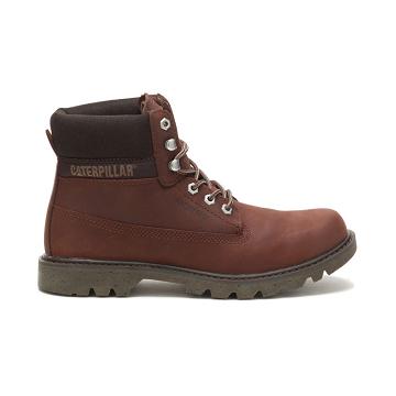 Men's Caterpillar eColorado Waterproof Work Boots Burgundy | SG2608RW