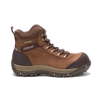 Women's Caterpillar Ally Waterproof Composite Toe Safety Boots Brown | SG2753QZ
