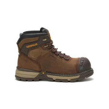 Women's Caterpillar Excavator Superlite Waterproof Thinsulate™ Carbon Composite Toe Work Boots Coffee | SG2853NB
