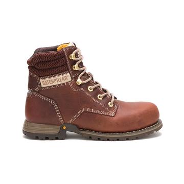 Women's Caterpillar Paisley 6" Steel Toe Work Boots Burgundy | SG2844IS