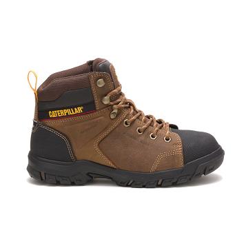 Women's Caterpillar Wellspring Waterproof Metatarsal Guard Steel Toe Safety Boots Brown | SG2775YU